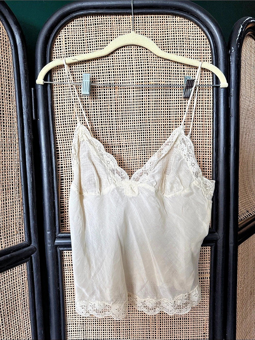 Free People Intimates Lace Trim Camisole in White Like New
